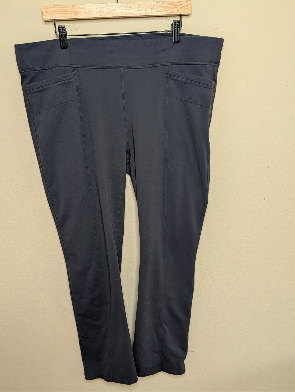 Athleta Dark Gray Pull On Pants Pockets Plus Size 1X